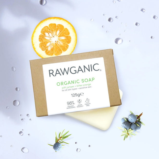 By introducing Rawganic soap we want to bring you back to basics. Our soap is truly natural, high-quality versatile and eco-friendly product, suitable for hand, body, baby and even pet wash. Infused with skin moisturizing, soothing and calming Juniper, Bitter Orange and Lavender oils. Made from 98% organic ingredients, our soap is completely biodegradable, vegan, and cruelty-free and planet-friendly.
